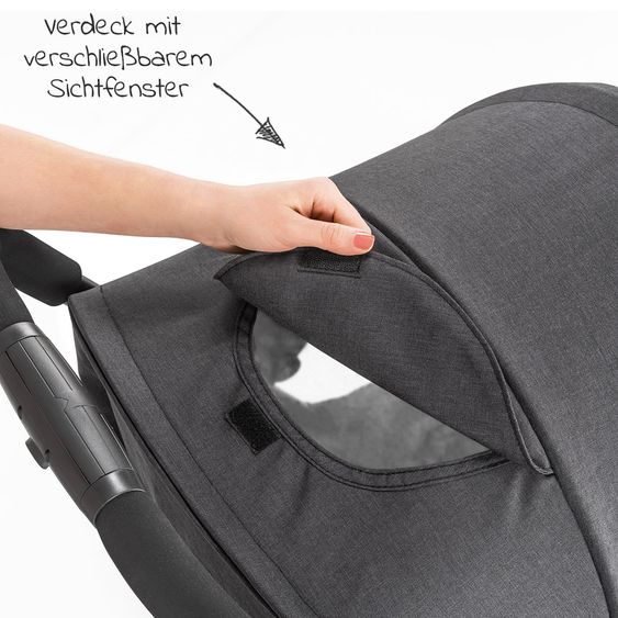 Hoco Geschwister- & Zwillingskinderwagen Tandem Exklusiv - Linen Dark Grey