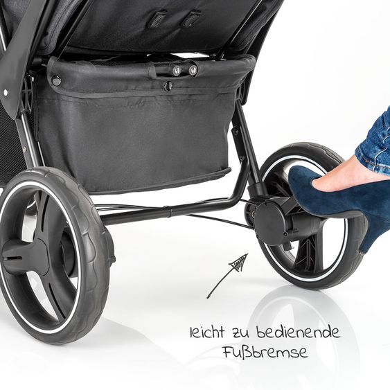 Hoco Geschwister- & Zwillingskinderwagen Tandem Exklusiv - Linen Dark Grey