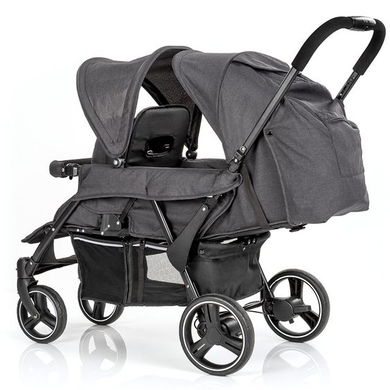 Hoco Geschwister- & Zwillingskinderwagen Tandem Exklusiv - Linen Dark Grey