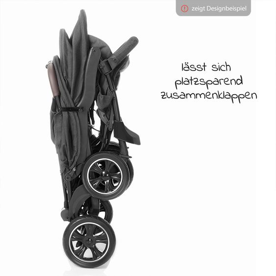 Hoco Geschwister- & Zwillingskinderwagen Tandem Exklusiv - Linen Dark Grey