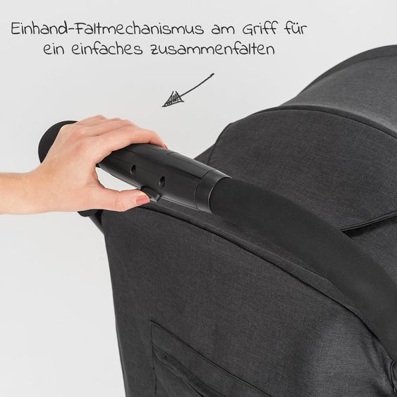 Hoco Geschwister- & Zwillingskinderwagen Tandem Exklusiv - Linen Dark Grey