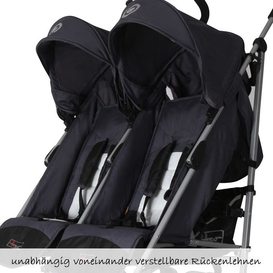Hoco Geschwisterbuggy Twister - Anthrazit Milk White
