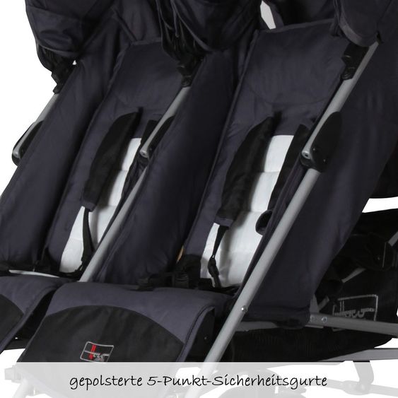 Hoco Geschwisterbuggy Twister - Anthrazit Milk White