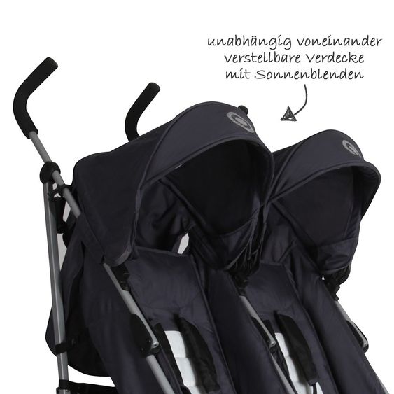 Hoco Geschwisterbuggy Twister - Anthrazit Milk White