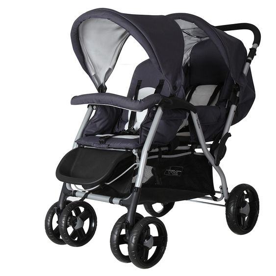Hoco Geschwisterwagen Tandem - Anthrazit Milk With