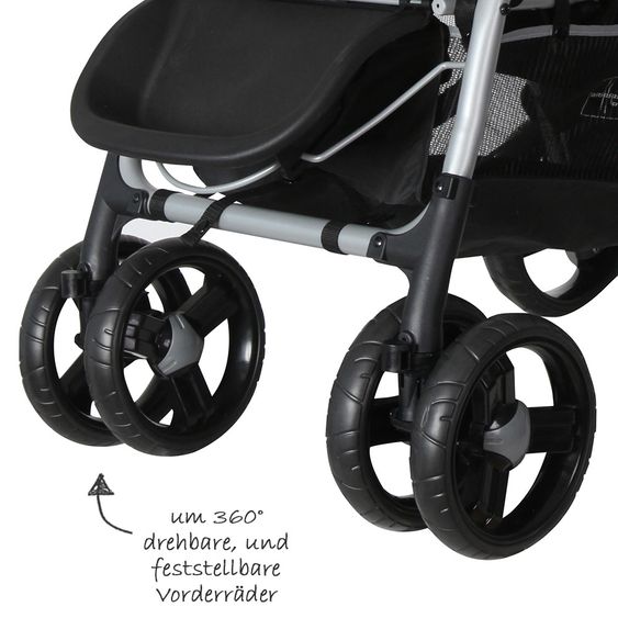 Hoco Geschwisterwagen Tandem - Anthrazit Milk With