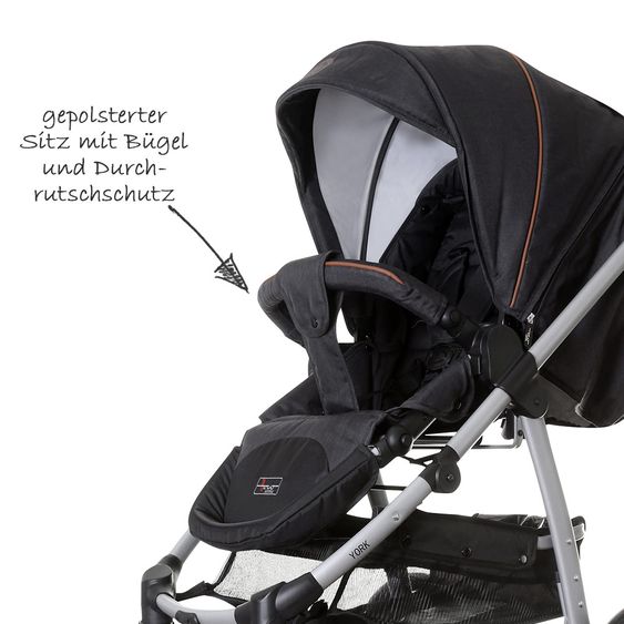 Hoco Kombi-Kinderwagen York - Linen Grey