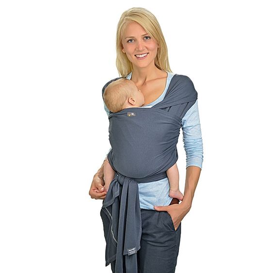 Hoppediz Tragetuch Elastisch Bio 50 x 540 cm - Uni - Anthrazit