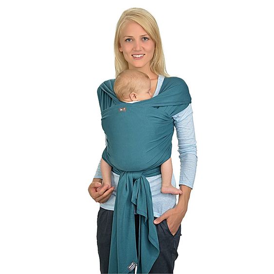 Hoppediz Tragetuch Elastisch Bio 50 x 540 cm - Uni - Petrol
