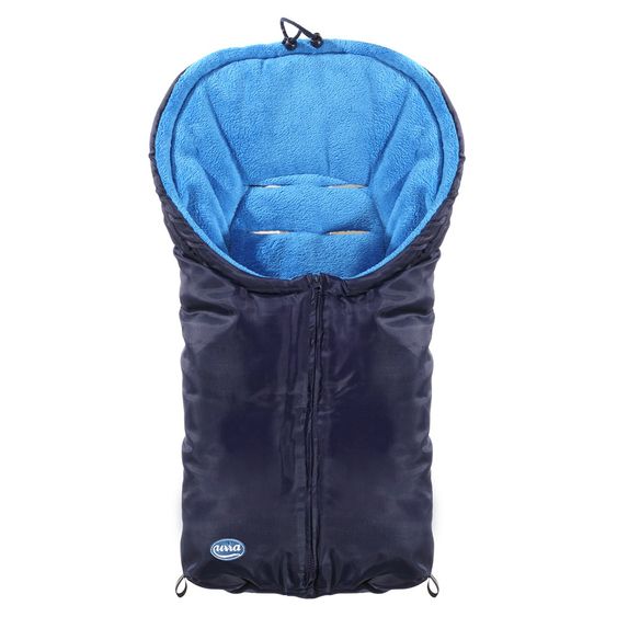 HV Hartmann Fleece-Fußsack Urra für Babyschalen und Babywannen - Marine Hellblau