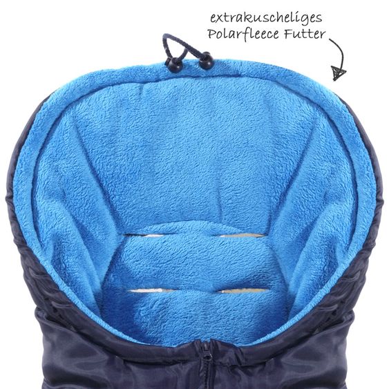 HV Hartmann Fleece-Fußsack Urra für Babyschalen und Babywannen - Marine Hellblau