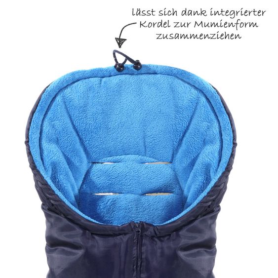 HV Hartmann Fleece-Fußsack Urra für Babyschalen und Babywannen - Marine Hellblau