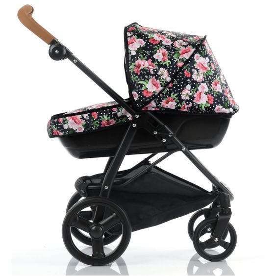 iCoo Puppenwagen Boston 2in1 mit faltbarer Babywanne (für Puppen bis 53 cm) - Dotty Rose