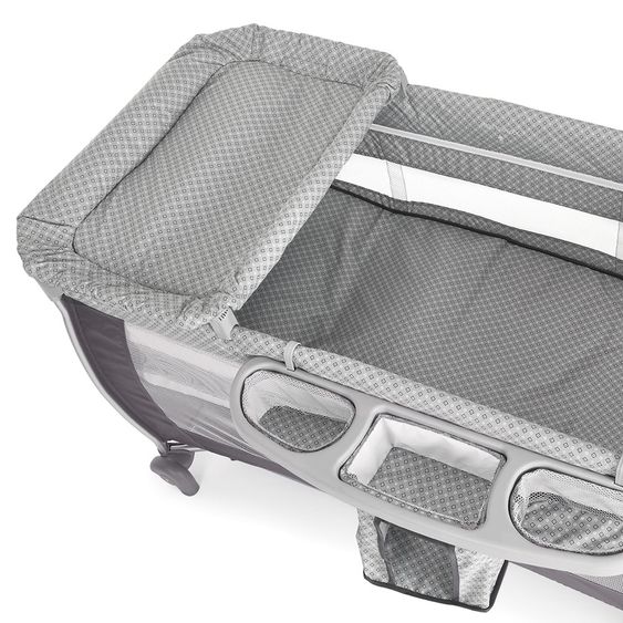 iCoo Reisebett-Set Starlight (inkl. 2. Ebene, Wickelauflage, Pflegebox) - Diamond Grey