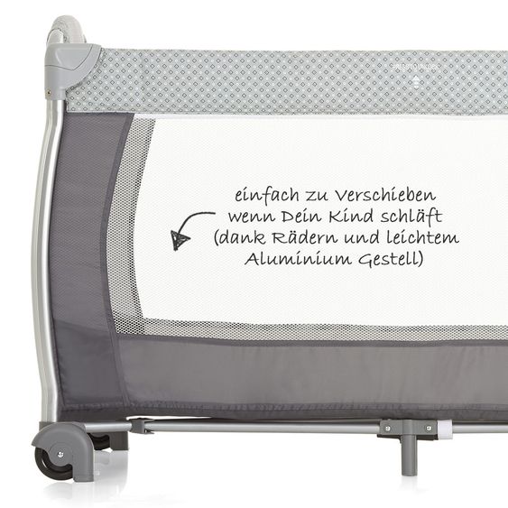 iCoo Reisebett-Set Starlight (inkl. 2. Ebene, Wickelauflage, Pflegebox) - Diamond Grey