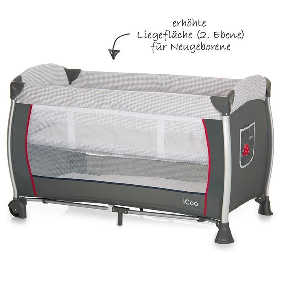 iCoo Reisebett Starlight (inkl. 2. Ebene, Wickelauflage, Pflegebox) - Bug