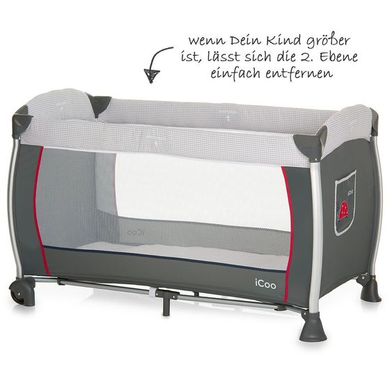 iCoo Reisebett Starlight (inkl. 2. Ebene, Wickelauflage, Pflegebox) - Bug