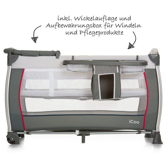 iCoo Reisebett Starlight (inkl. 2. Ebene, Wickelauflage, Pflegebox) - Bug