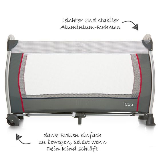 iCoo Reisebett Starlight (inkl. 2. Ebene, Wickelauflage, Pflegebox) - Bug
