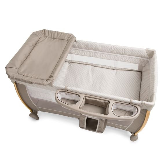iCoo Reisebett Starlight (inkl. 2. Ebene, Wickelauflage, Pflegebox) - Diamond Beige