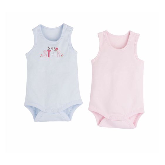 idilbaby Body - 2er Pack - Star Rosa / Blau - Gr. 0m