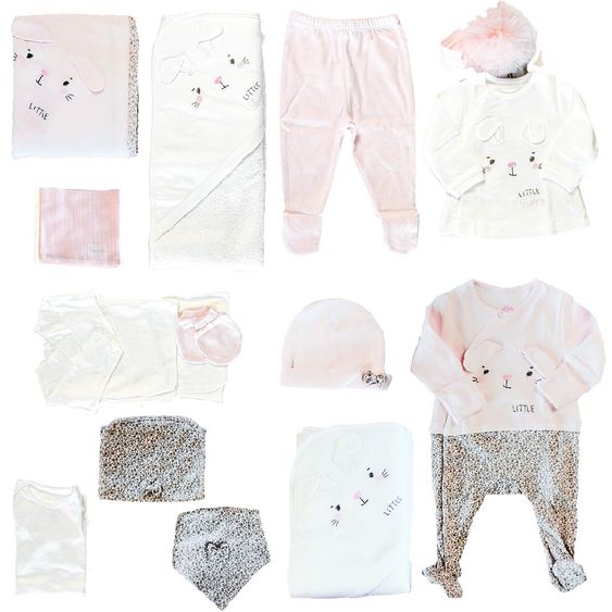 idilbaby Erstausstattungsset 15-tlg. - Cat - Rosa - Gr. 0m