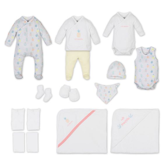 idilbaby Erstausstattungsset 15-tlg. - Pineapple - Gelb - Gr. 0m