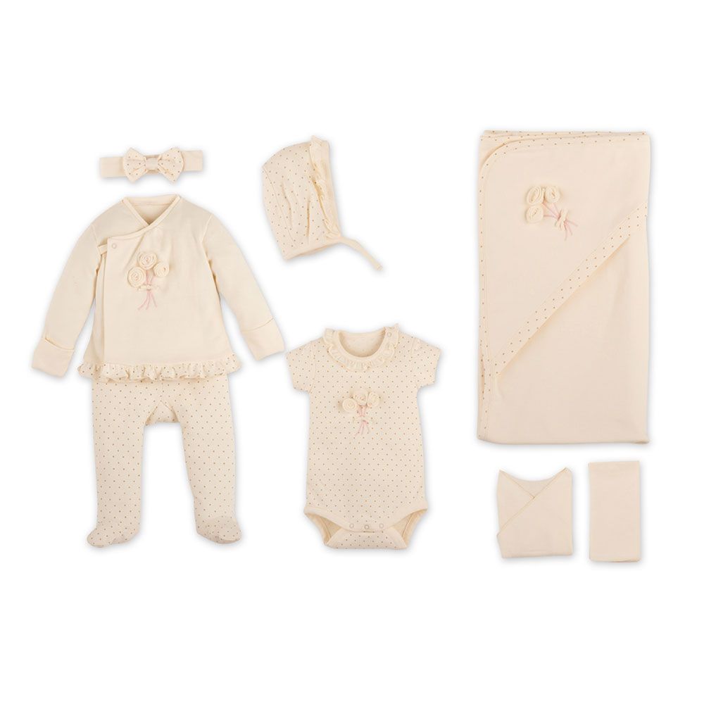 idilbaby Erstausstattungsset 8-tlg. Organic - Rose - Natur - Gr. 0m