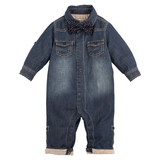 idilbaby Jeans-Overall - mit Fliege - Gr. 3-6m