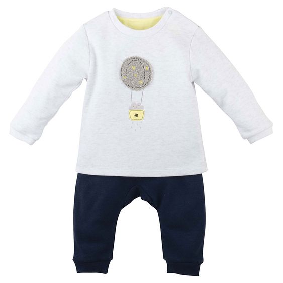 idilbaby Newborn Set 2-tlg. - Grau / Dunkelblau - Gr. 0-3m