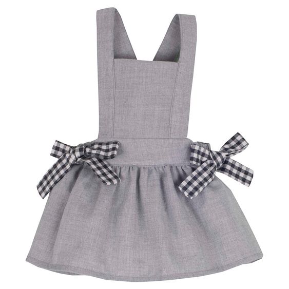 idilbaby Newborn Set 2-tlg. - Kleid + Langarmshirt - Grau / Weiß - Gr. 3-6m
