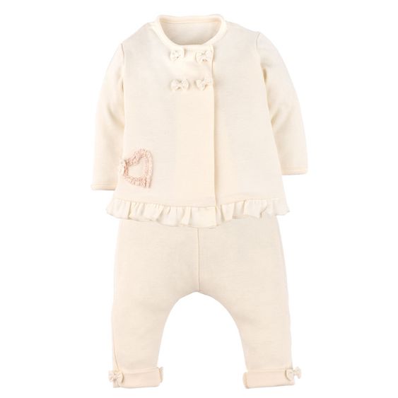 idilbaby Newborn Set: 2-tlg. Organic - Herz - Natur - Gr. 9-12m