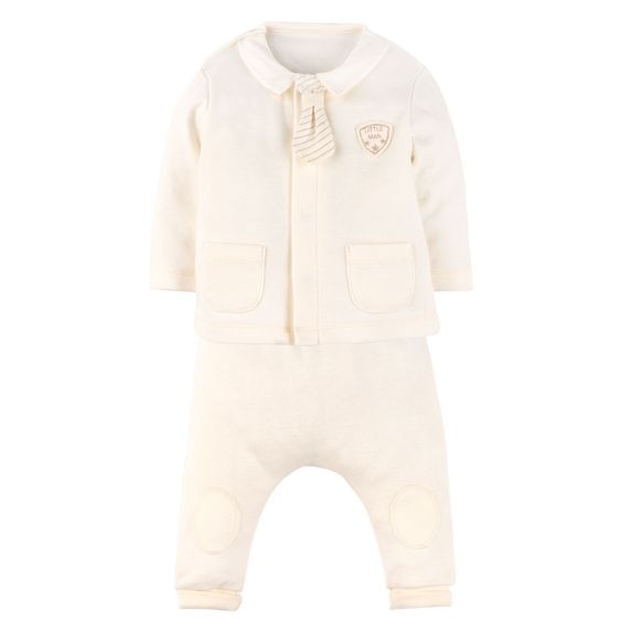 idilbaby Newborn Set: 2-tlg. Organic - Little Man - Natur - Gr. 6-9m