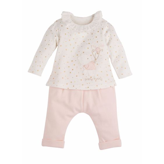 idilbaby Newborn Set 2-tlg. Pretty Bunny - Creme / Rosa - Gr. 9-12m