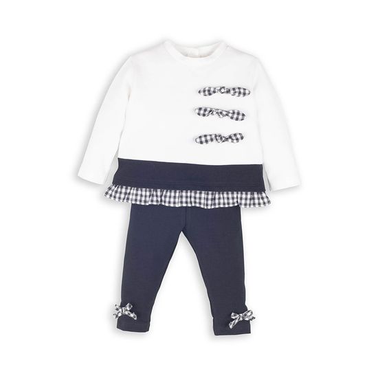 idilbaby Newborn Set 2-tlg. - Schleife - Blau / Weiß - Gr. 3-6m