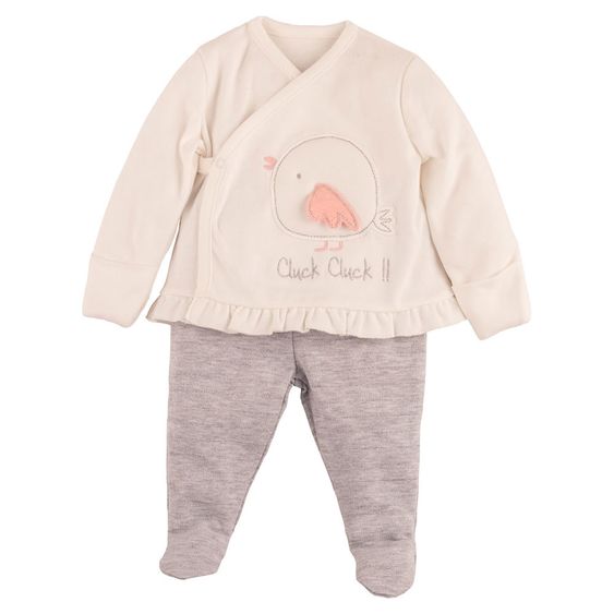 idilbaby Newborn Set: 3-tlg. - Cluck Cluck - Grau / Creme - Gr. 0m