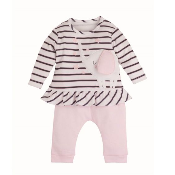 idilbaby Newborn Set 3-tlg. Elefant - Rosa - Gr. 0-3m