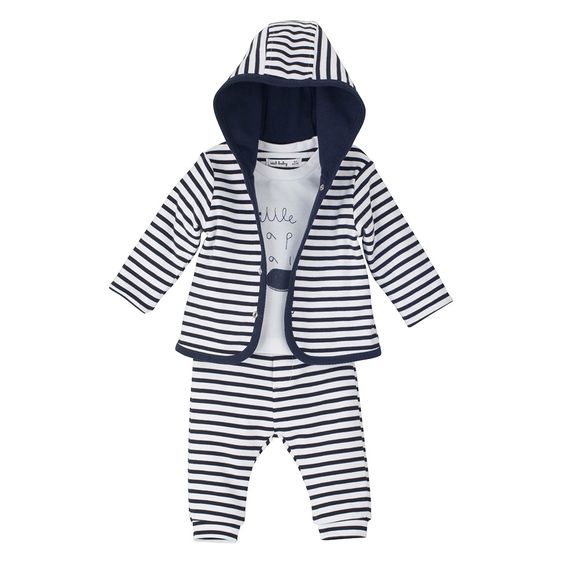 idilbaby Newborn Set 3-tlg. - Little Captain - Dunkelblau - Gr. 0-3m