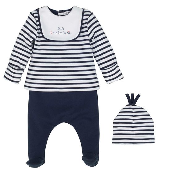 idilbaby Newborn Set 3-tlg. - Little Captain - Dunkelblau - Gr. 0m