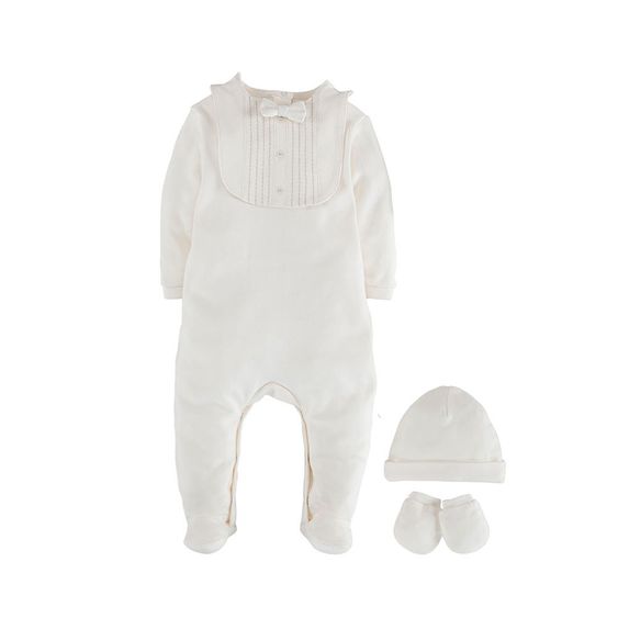 idilbaby Newborn Set: 3-tlg. - Organic - Schleife Natur - Gr. 0m