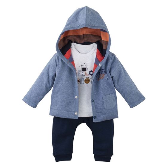 idilbaby Newborn Set 3-tlg. Roboter - Dunkelblau - Gr. 0-3m