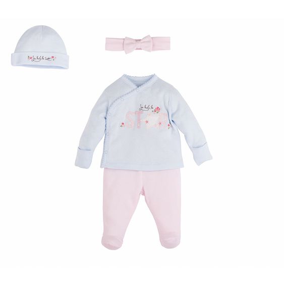 idilbaby Newborn Set 3-tlg. Star - Rosa / Blau - Gr. 0m