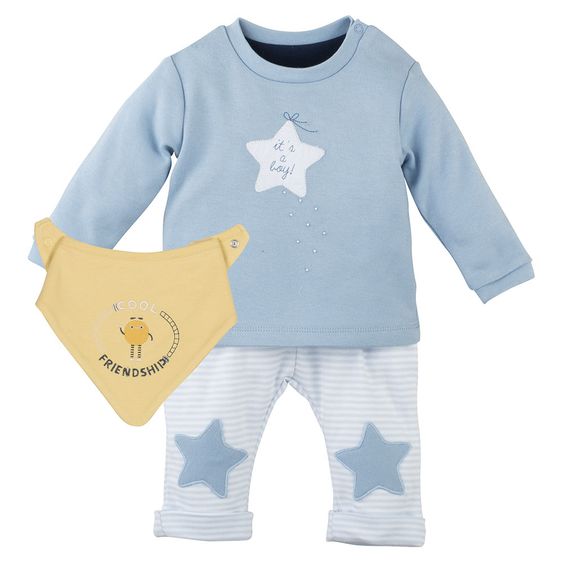 idilbaby Newborn Set 3-tlg. Stern - Blau / Weiß - Gr. 0-3m