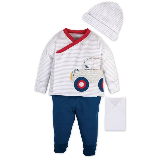 idilbaby Newborn Set 4-tlg. - Auto Weiß / Dunkelblau - Gr. 0m