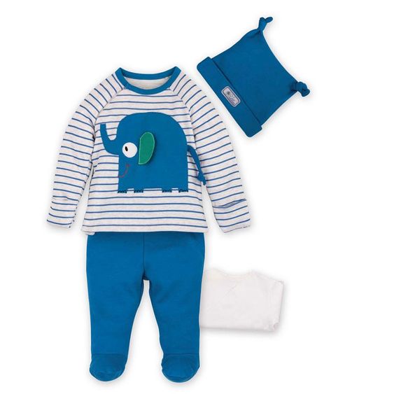 idilbaby Newborn Set 4-tlg. - Elefant - Blau - Gr. 0m