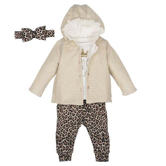 idilbaby Newborn Set 4-tlg. Leopard - Beige / Braun - Gr. 0-3m
