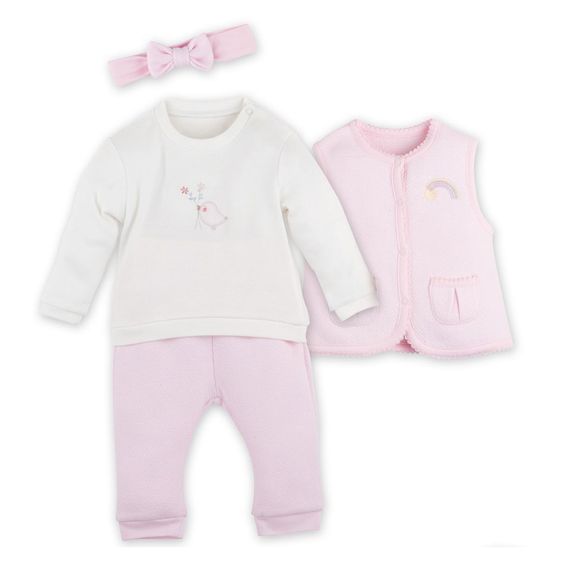 idilbaby Newborn Set 4-tlg. - Vogel - Rosa - Gr. 6-9m