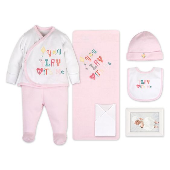 idilbaby Newborn Set 7-tlg. - Play - Weiß / Rosa - Gr. 0m