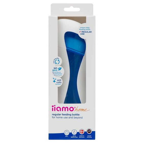 iiamo PP-Flasche 380 ml Home - Silikon Gr. 1 - White Blue