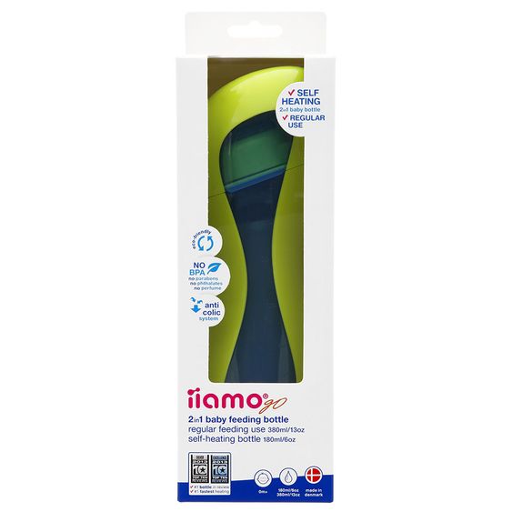 iiamo PP-Flasche selbsterwärmend Go & Home - Grün Blau